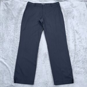 Nike Golf Tour Performance Dri Fit Pants Mens 34x32 Gray Striped Straight Leg